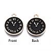 Light Gold Plated Alloy Double Side Enamel Pendants ENAM-Q033-11B-A-RS-3