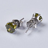 Cubic Zirconia Stud Earrings EJEW-I209-09-6mm-3