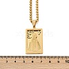 304 Stainless Steel Virgin Mary Pendant Wheat Chain Necklaces for Men NJEW-S387-09G-02-5