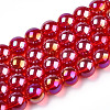 Electroplate Transparent Glass Beads Strands GLAA-T032-T8mm-AB09-1