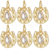 Beebeecraft 6Pcs Brass with Cubic Zirconia Pendants KK-BBC0012-07-1