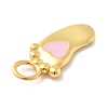 925 Sterling Silver Pink Enamel Pendants STER-Z012-01G-01-2