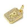 Rack Plating Brass Micro Pave Clear Cubic Zirconia Charms KK-G501-01R-G-2