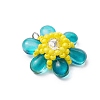 Beaded Flower Charms PALLOY-MZ00438-05-3