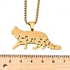 304 Stainless Steel Hollow Cat Shaped Pendant Box Chain Necklaces NJEW-M086-06G-3