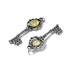 Key Brass Gemstone Big Pendants KK-D361-01AS-2