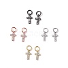 Brass Micro Pave Cubic Zirconia Tiny Cross Charms ZIRC-X0001-01-1