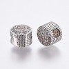 Brass Micro Pave Cubic Zirconia European Beads OPDL-P001-33-2