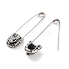 316 Surgical Stainless Steel Safety Pin Hoop Earrings for Women EJEW-Z050-32B-AS-2