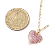 Alloy Indian Red Enamel Heart Pendant Neckiaces with Glitter Powder for Women NJEW-JN05002-3