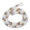 Electroplated Glass Beads Strands GLAA-B013-01E-2