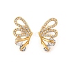 Brass Micro Pave Clear Cubic Zirconia Stud Earrings EJEW-B131-04G-4