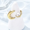 Opaque Acrylic Imitation Pearl Cuff Rings RJEW-P177-03D-G-1