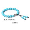 8MM Synthetic Turquoise Buddha Prayer Beads Bracelet Men Women WV3915-3-1