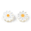 Natural White Shell Enamel Beads SSHEL-N034-124B-01-4