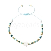 Natural Freshwater Shell & Glass Seed Beads Braided Bead Bracelets for Women BJEW-JB12362-02-2