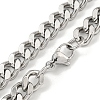 Non-Tarnish 201 Stainless Steel Cuban Link Chain Necklaces for Women and Men NJEW-F322-13P-03-1