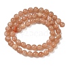 Natural Gemstone Sunstone Round Beads Strands G-E251-34-6mm-01-4
