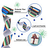 2Rolls 2 Styles Stripe Pattern Printed Polyester Grosgrain Ribbon OCOR-TA0001-37G-11