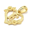 Heart Brass Pendants KK-I714-04G-E-2