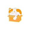 Cartoon Cat in the Paper Box Brooch PW-WG49573-01-1