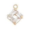 Rack Plating Brass with Cubic Zirconia Pendants KK-Q018-05G-1