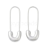 304 Stainless Steel Safety Pin Charm Huggie Hoop Earrings for Women EJEW-C096-41P-2