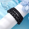 4Pcs Round Natural Lava Rock Beads Stretch Bracelets BJEW-JB10965-3