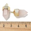 Natural Rose Quartz Faceted Pendants G-G181-03G-04-3