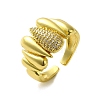 Brass with Cubic Zirconia Rings RJEW-B057-01G-02-1