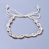 Adjustable Cowrie Shell Beads Lariat Necklaces X-NJEW-JN02394-1