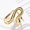 304 Stainless Steel S-shaped Open Cuff Rings for Women RJEW-Z077-01G-06-3