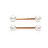 304 Stainless Steel & Plastic Imitation Pearl Half Round Nipple Barbells WGD80F3-06-1