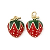 Brass Enamel Pendants KK-S525-10G-B-1
