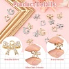 16Pcs 8 Styles Rack Plating Brass Micro Pave Cubic Zirconia Charms ZIRC-YW0001-30-5