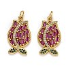 Brass Micro Pave Cubic Zirconia Pendants X-ZIRC-L100-031G-1