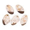 Transparent Resin and Walnut Wood Pendants RESI-T057-03N-1