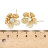 Flower Brass Micro Pave Cubic Zirconia Stud Earring Findings KK-M326-08G-3