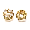 Brass Micro Pave Cubic Zirconia Beads KK-F913-02G-01-2