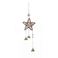 Rattan & Iron Witch Bells Wind Chimes Door Hanging Pendant Decoration WICR-PW0001-25A
