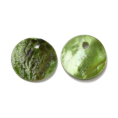 Spray Painted Natural Akoya Shell Charms SHEL-F007-15A-07-1