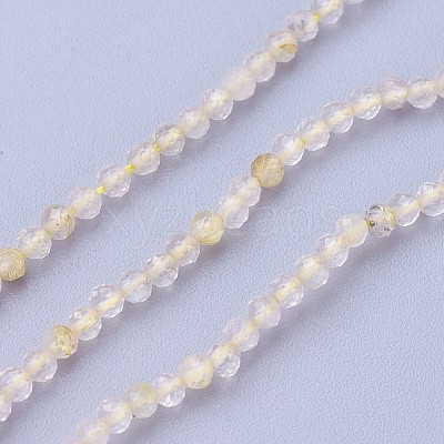 Natural Gold Rutilated Quartz Beads Strands G-F619-10A-2mm-1
