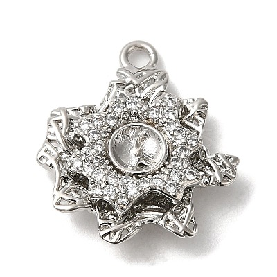Rack Plating Brass Cubic Zirconia Pendants KK-M267-13P-1