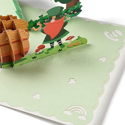 Rectangle 3D Pop Up Paper Greeting Card AJEW-F065-01-1