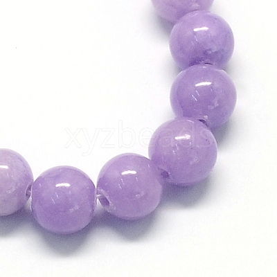 Natural Dyed Yellow Jade Gemstone Bead Strands G-R271-8mm-YXS24-1