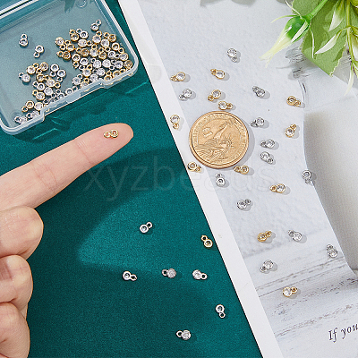 80Pcs 2 Colors Brass Cubic Zirconia Charms ZIRC-FH0001-45-1