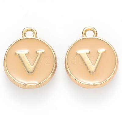 Golden Plated Alloy Enamel Charms X-ENAM-S118-06V-1
