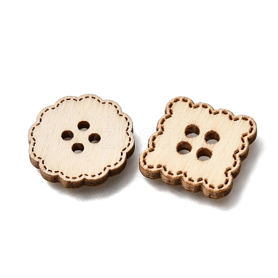 4-Hole Wood Buttons WD-CBA9CDE-01B-1
