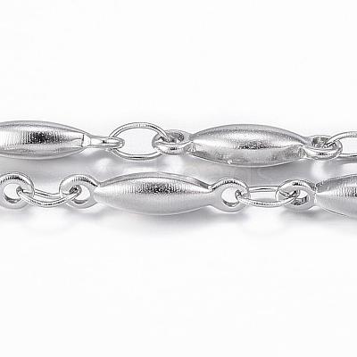 Tarnish Resistant 304 Stainless Steel Bar Link Chains CHS-H009-18P-1