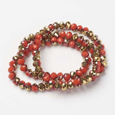 Electroplate Opaque Glass Beads Strands EGLA-A034-P1mm-O07-1